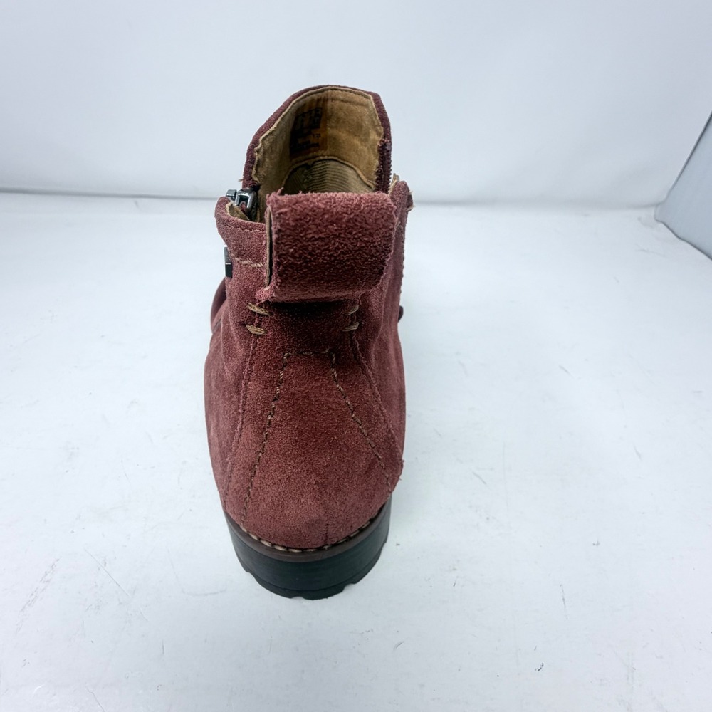 Clarks Aspra Walk WP Suede Boots Womens 9 W Wide Chestnut Waterproof Ankle Zip - Picture 4 of 15
